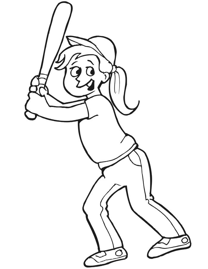softball girl Colouring Pages (page 2)