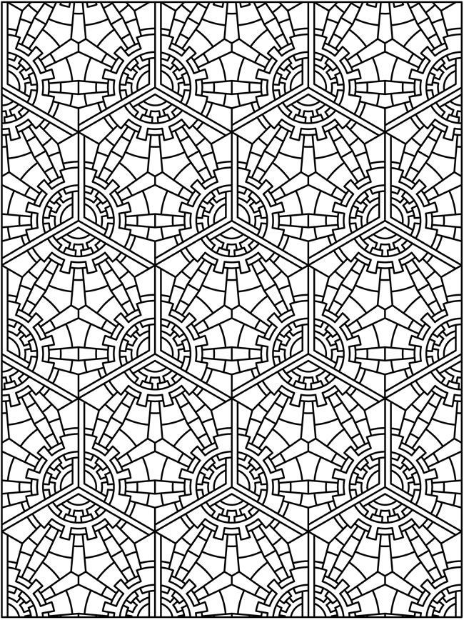 Tessellations - Coloring Pages for Kids and for Adults