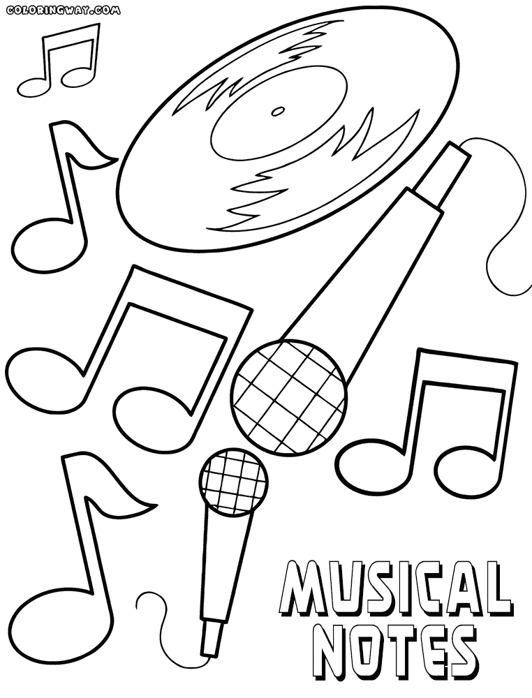 Musical Notes Coloring Pages Coloring Home