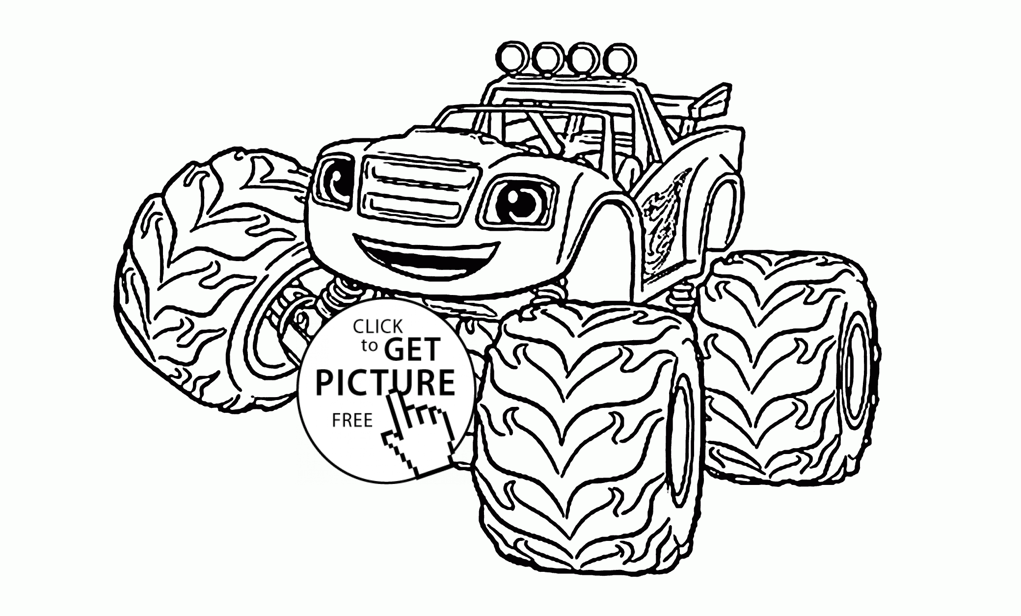 Funny Blaze the Monster Truck coloring page for kids ...