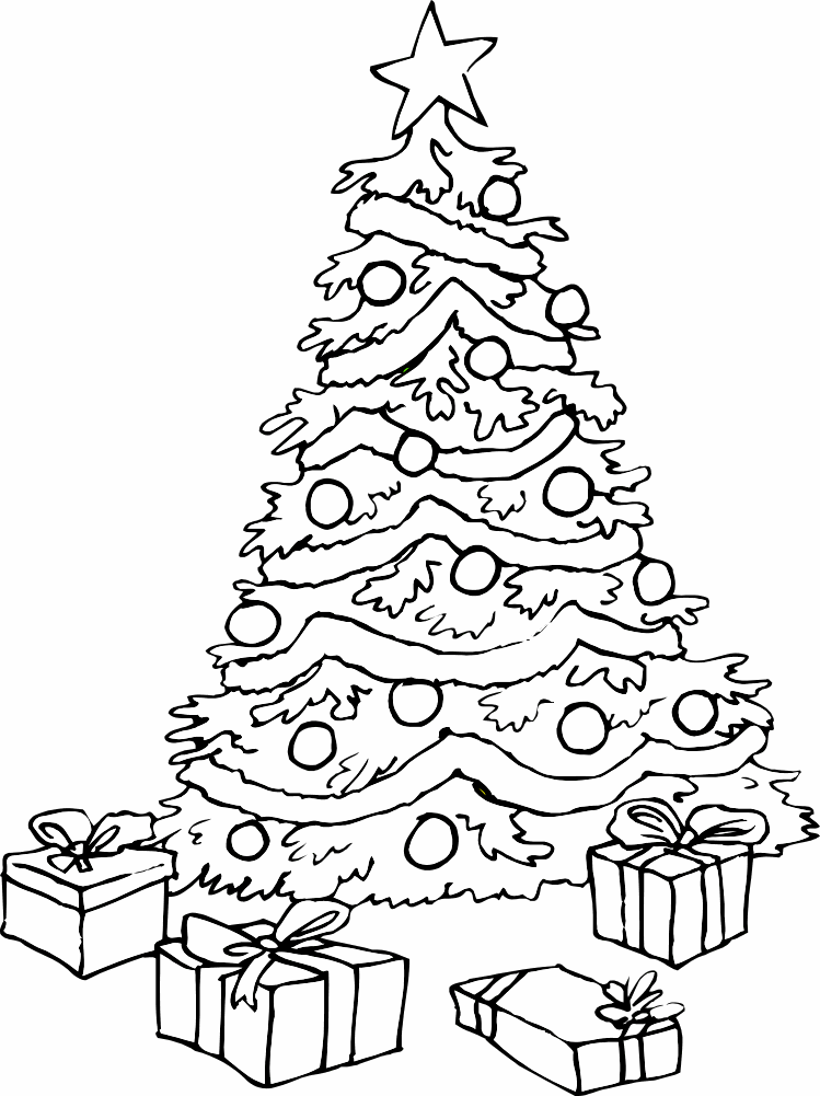 Christmas Tree Coloring Page Free Home Printable Pages Trees