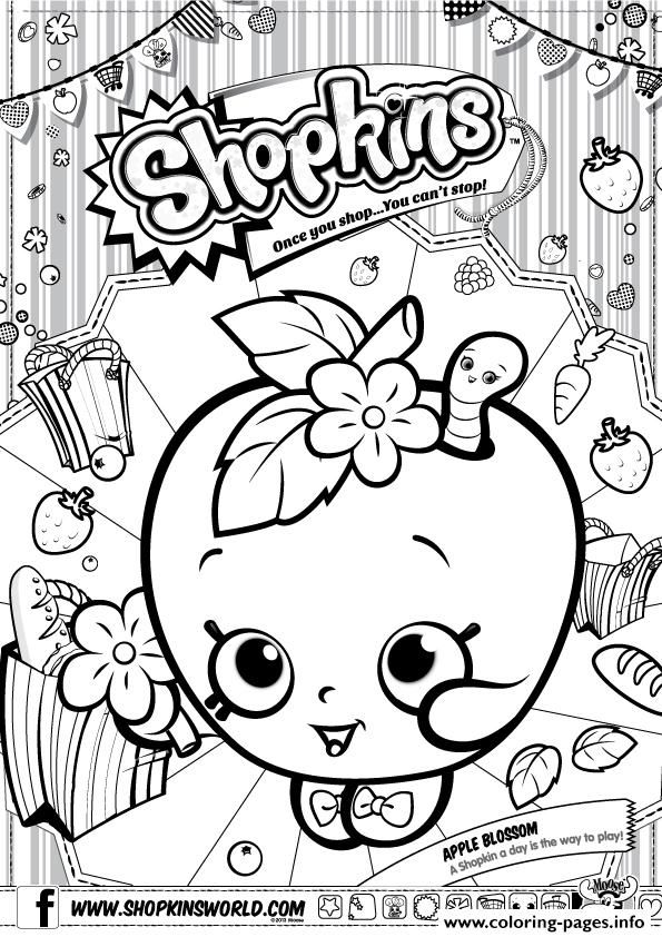 Print shopkins apple blossom Coloring pages
