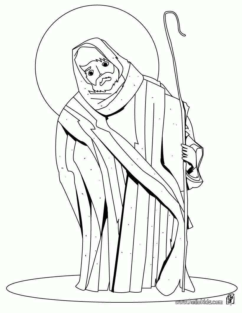 CHRISTMAS CRIB coloring pages - Father of Jesus