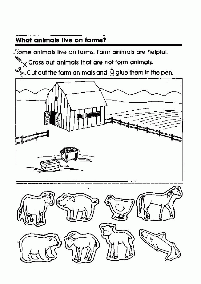 Black And White Farmyard Coloring Pages For Kids - Coloring Home