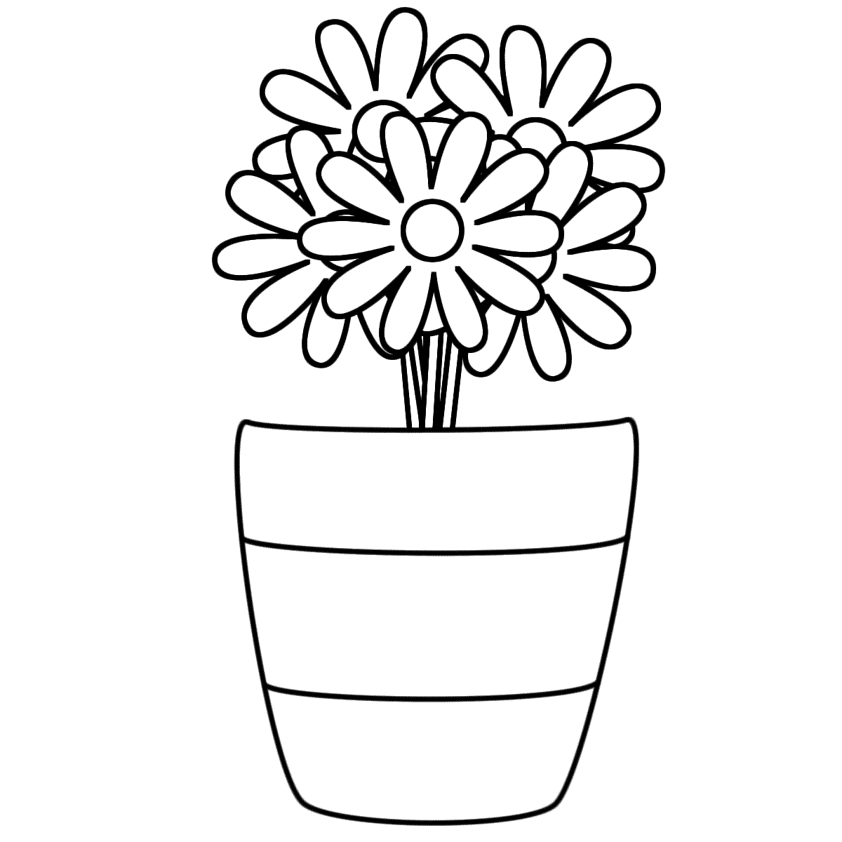 Vase And Flowers Coloring Page Coloring Home