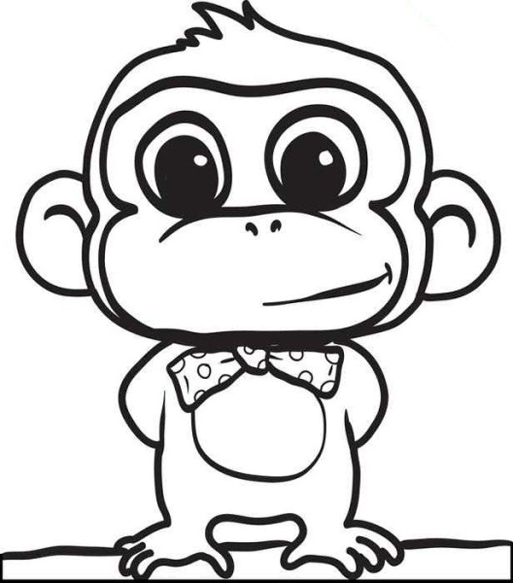 Cute Baby Monkey Coloring Pages Printables