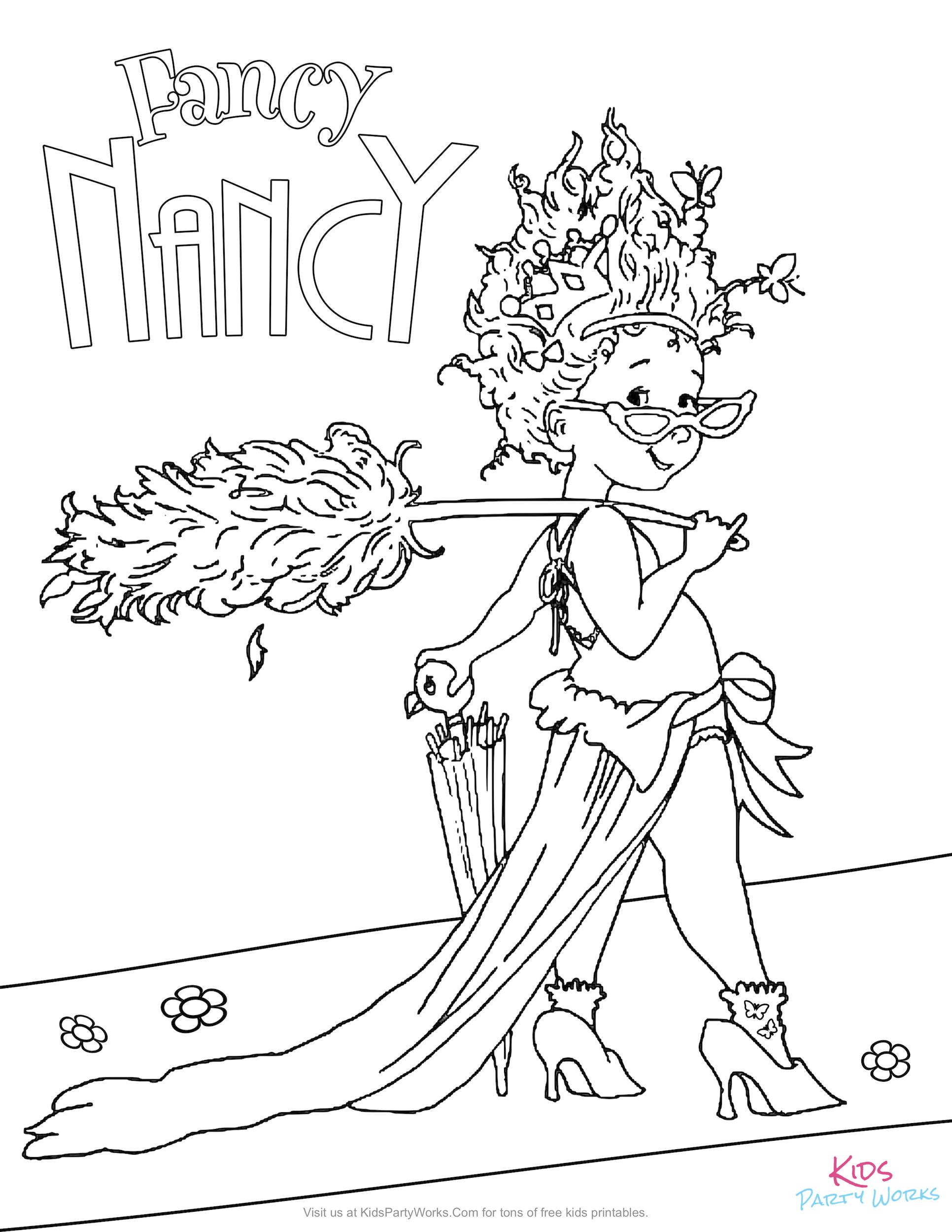 Have fun coloring this free Fancy Nancy coloring page for kids from the new  Disney Jr. show. | Fancy nancy party, Fancy nancy, Mermaid coloring pages
