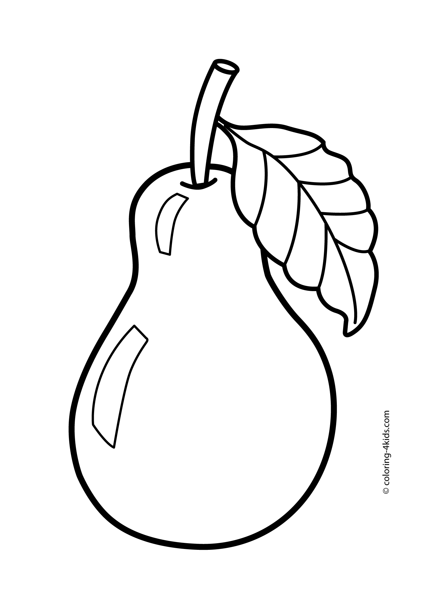 Pear Fruits coloring pages for kids, printable free | Fruit coloring pages,  Kindergarten coloring pages, Apple coloring pages