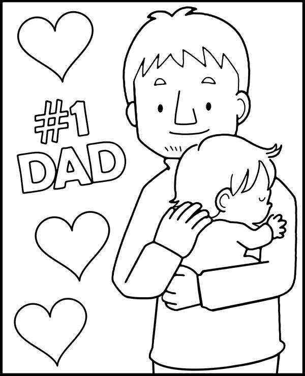 Father with baby coloring page #1 dad ...