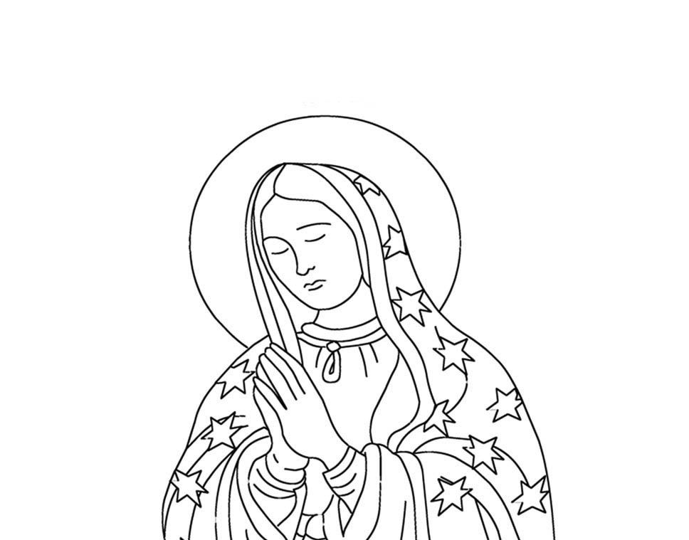 Dibujos Para Colorear De La Virgen Guadalupe Sketch Coloring Page