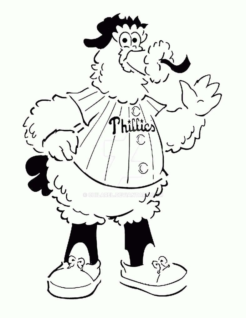 Phillies Mascot Phanatic Coloring Page