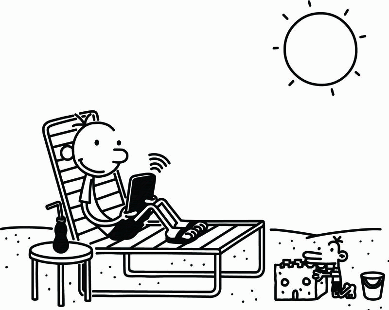 Diary Of A Wimpy Kid Coloring Page - Beach