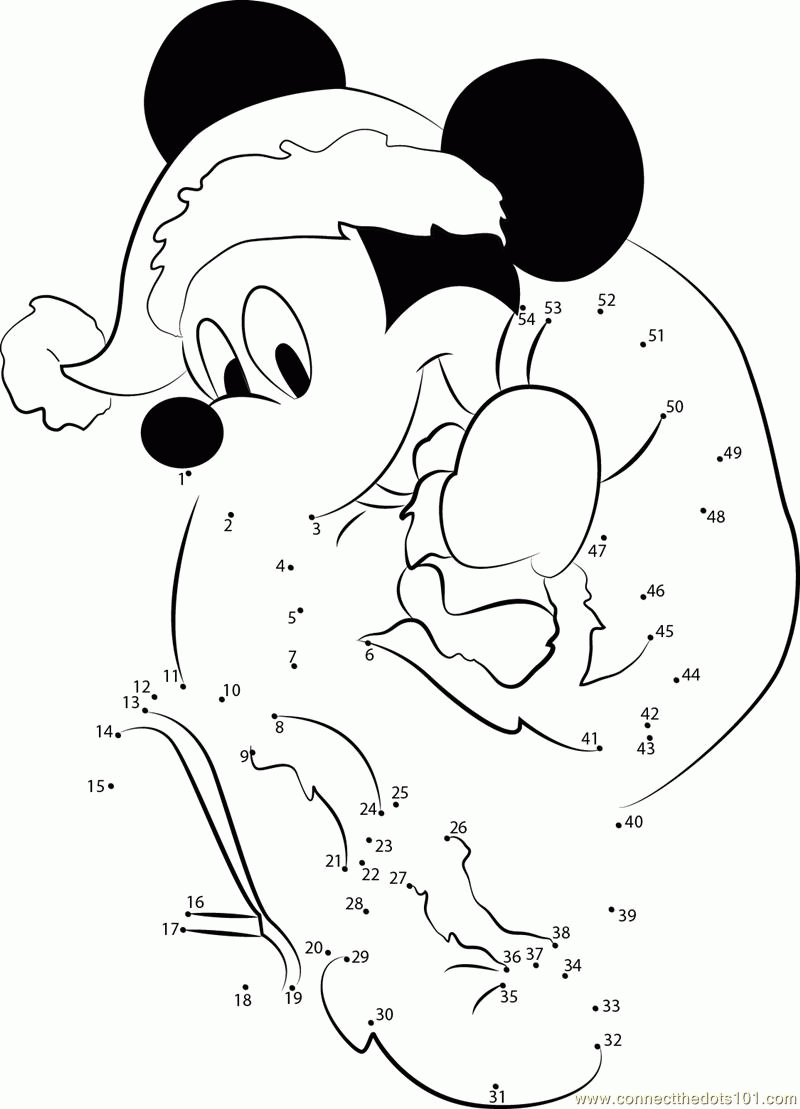 Mickey Mouse Christmas Connect The Dots Printable ...