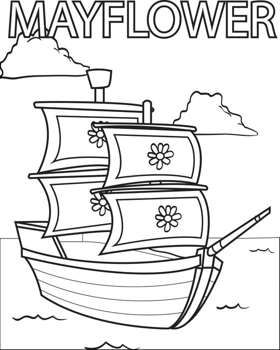 Preschool Mayflower Coloring Page - Colors