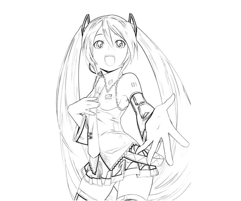 Miku Hatsune Coloring Pages - Coloring Home