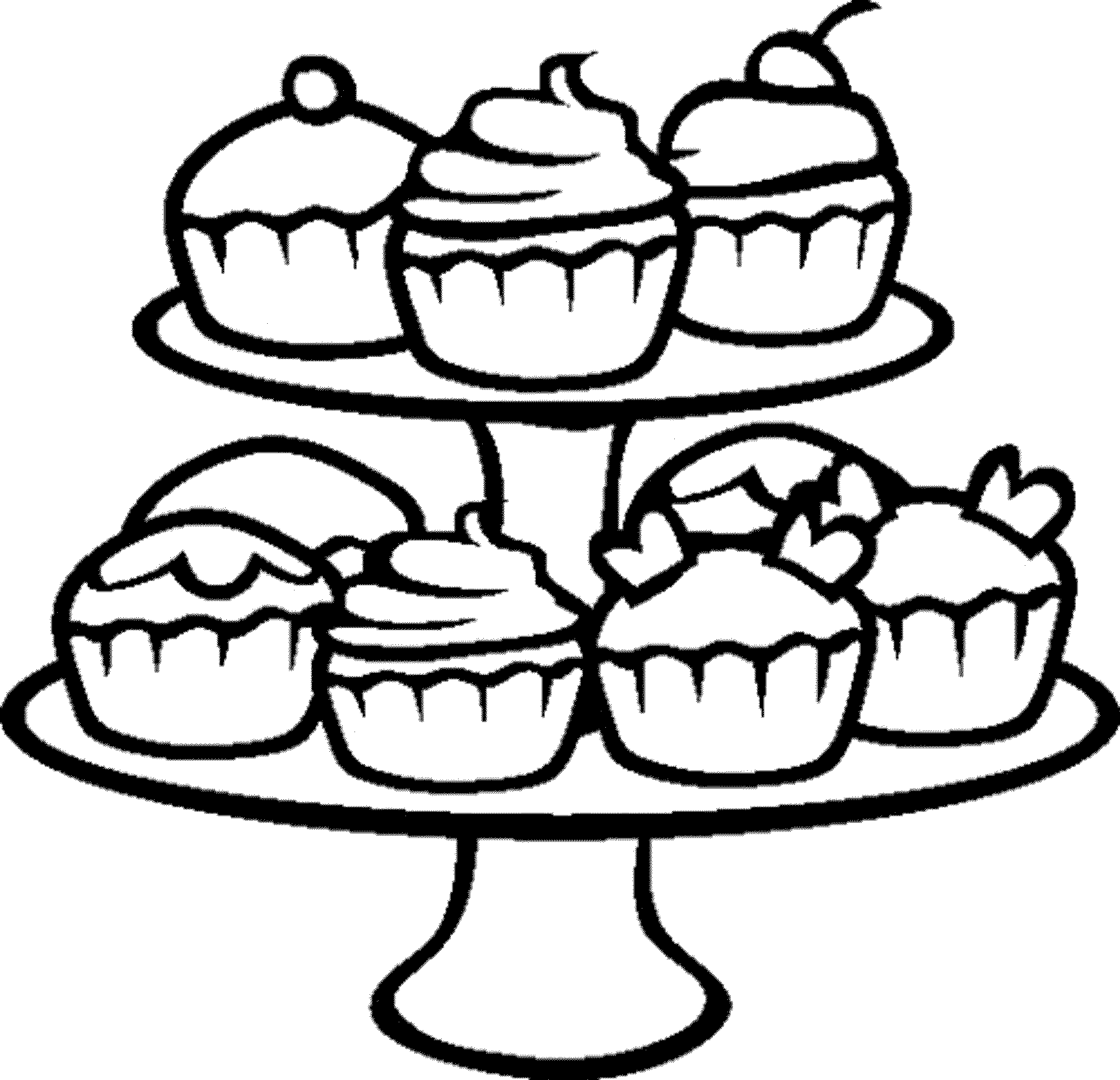 Coloring Cupcakes - Coloring Pages for Kids and for Adults