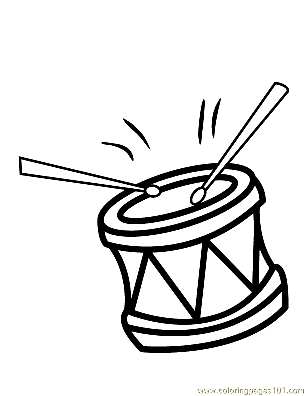 Drums Coloring Page - Free Music Coloring Pages : ColoringPages101.com