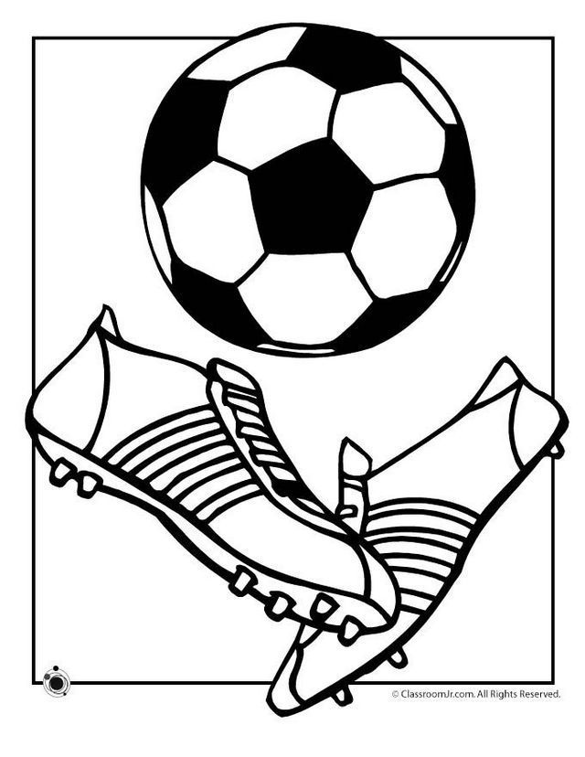 soccer ball and shoes coloring and drawing page | Sports ...