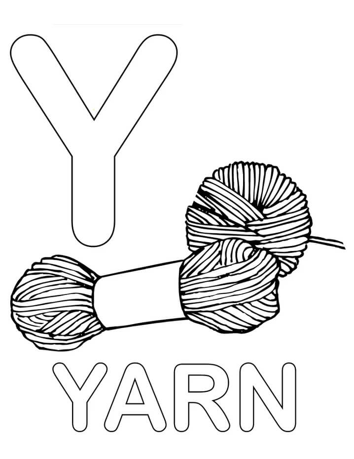 Yarn Letter Y Coloring Page - Free Printable Coloring Pages for Kids
