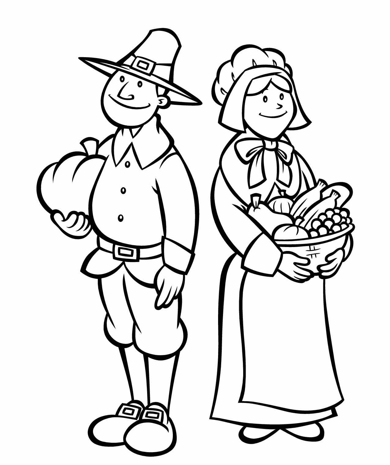 Thanksgiving Coloring Pages Pilgrims Sharing With Indian ...