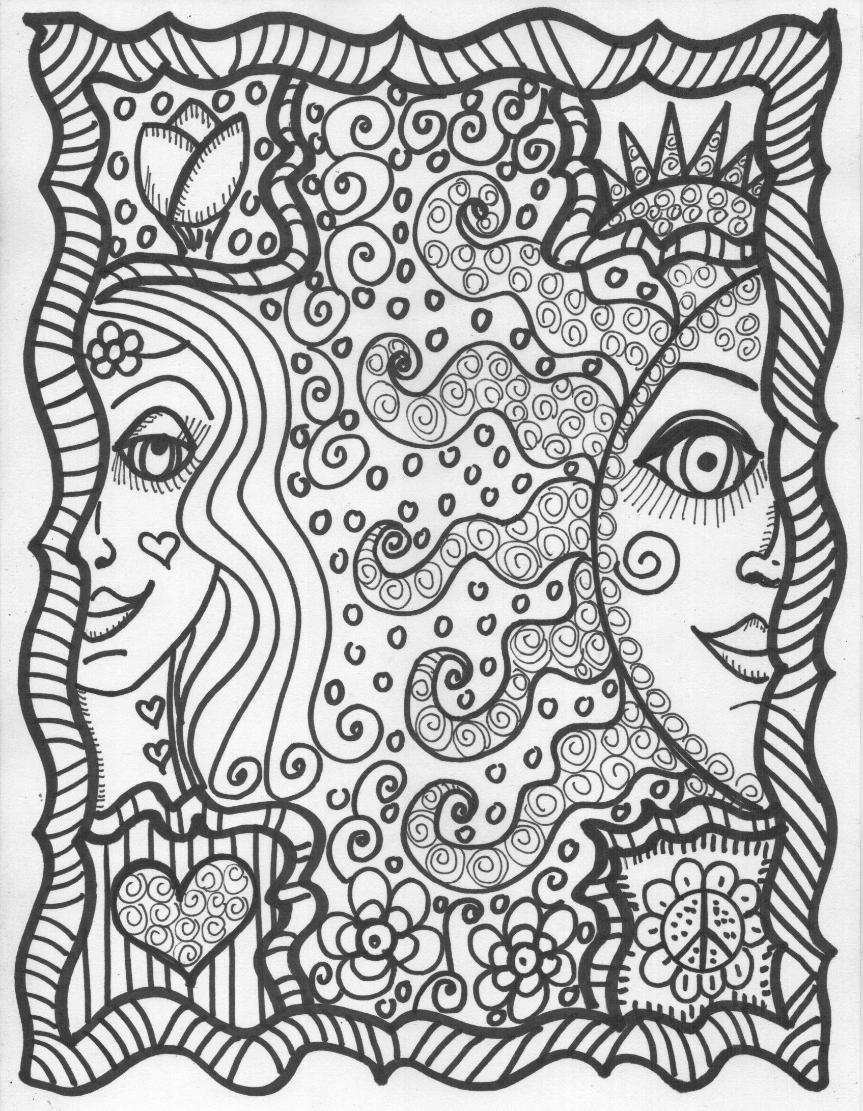 Cool Hippie Coloring Pages   Coloring Home