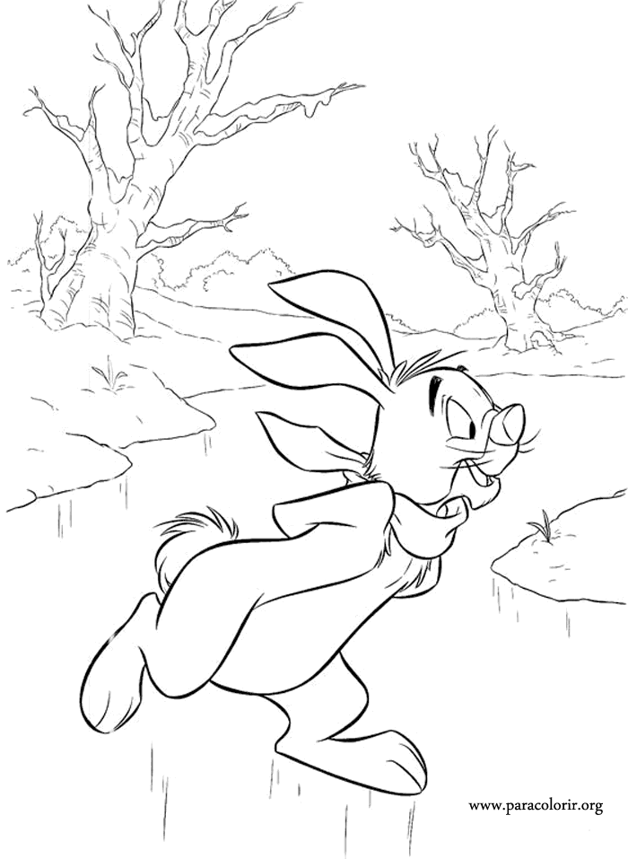 Winnie The Pooh And Rabbit Coloring Pages - Coloring Home