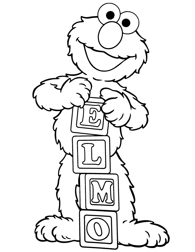 Sesame Street Elmo Coloring Pages Coloring Home