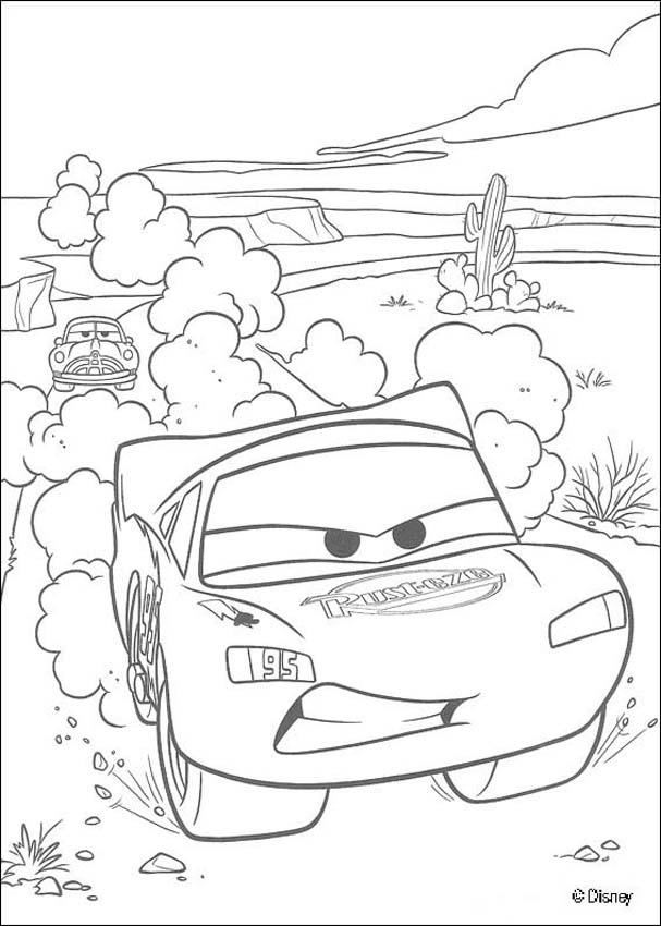 Cars coloring pages - Lightning Mc Queen racing