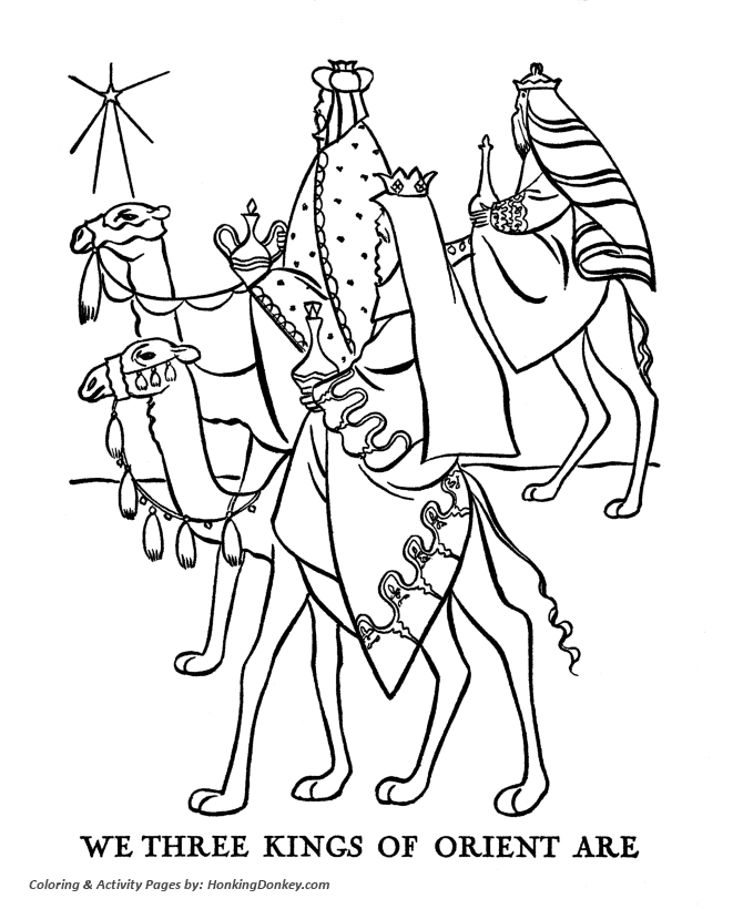 Religious Christmas Bible Coloring Pages - Three Wise Men Coloring ...