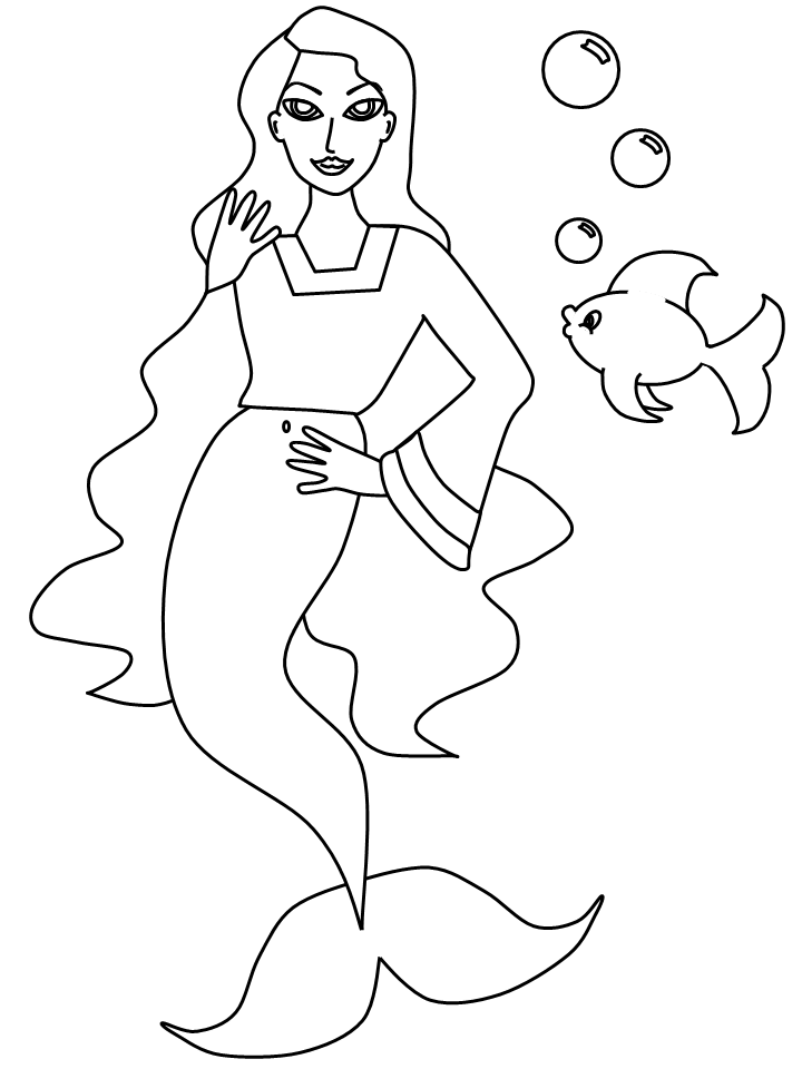 Printable Coloring Pages Mermaid - Coloring Home