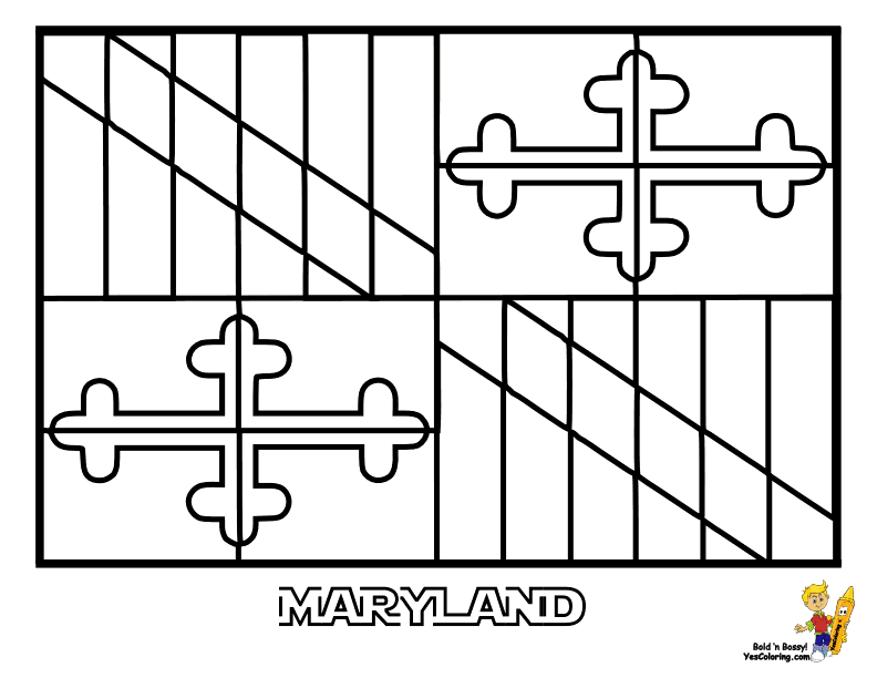 maryland state flag Colouring Pages