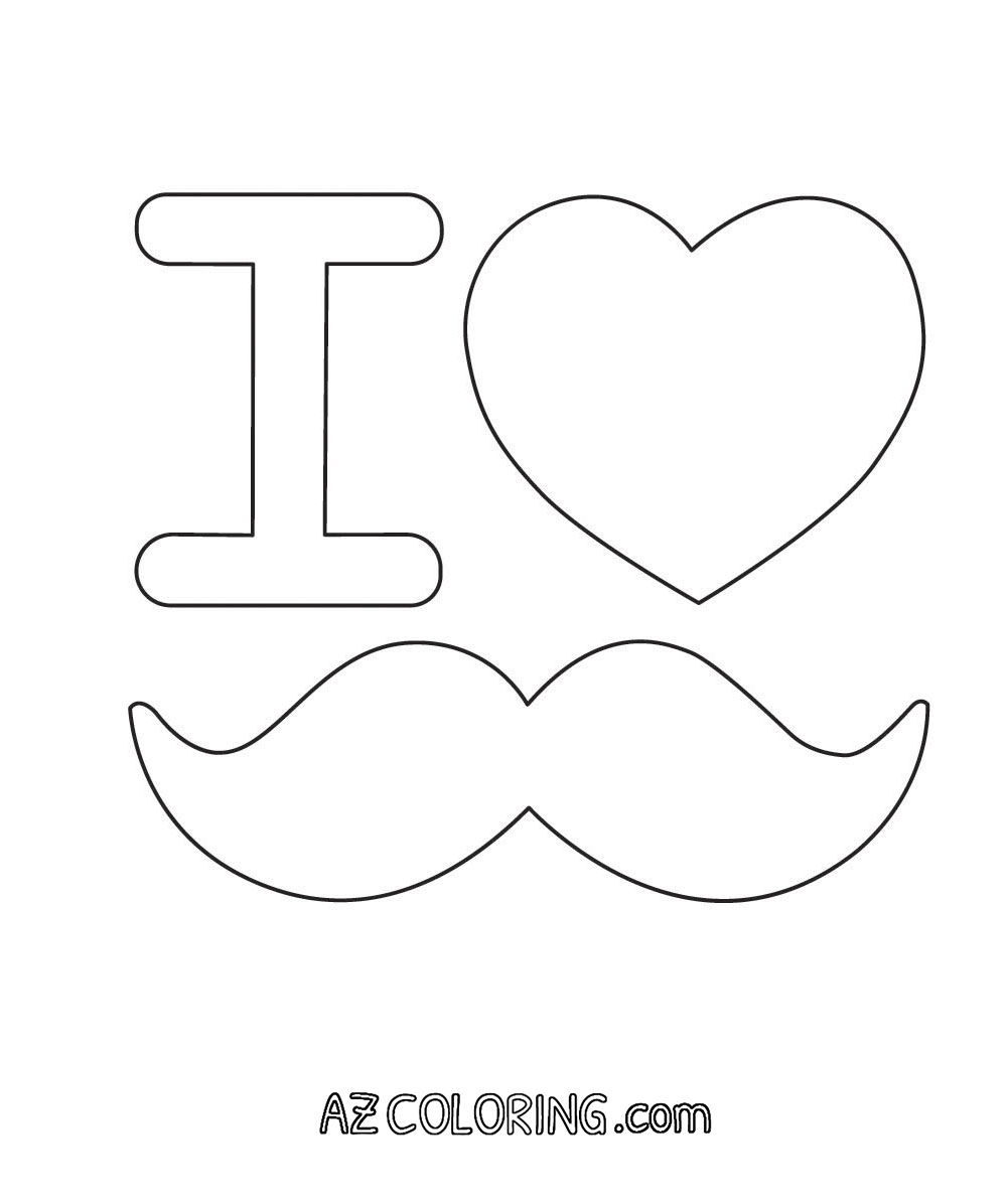 Mustache Coloring Page - Coloring Home