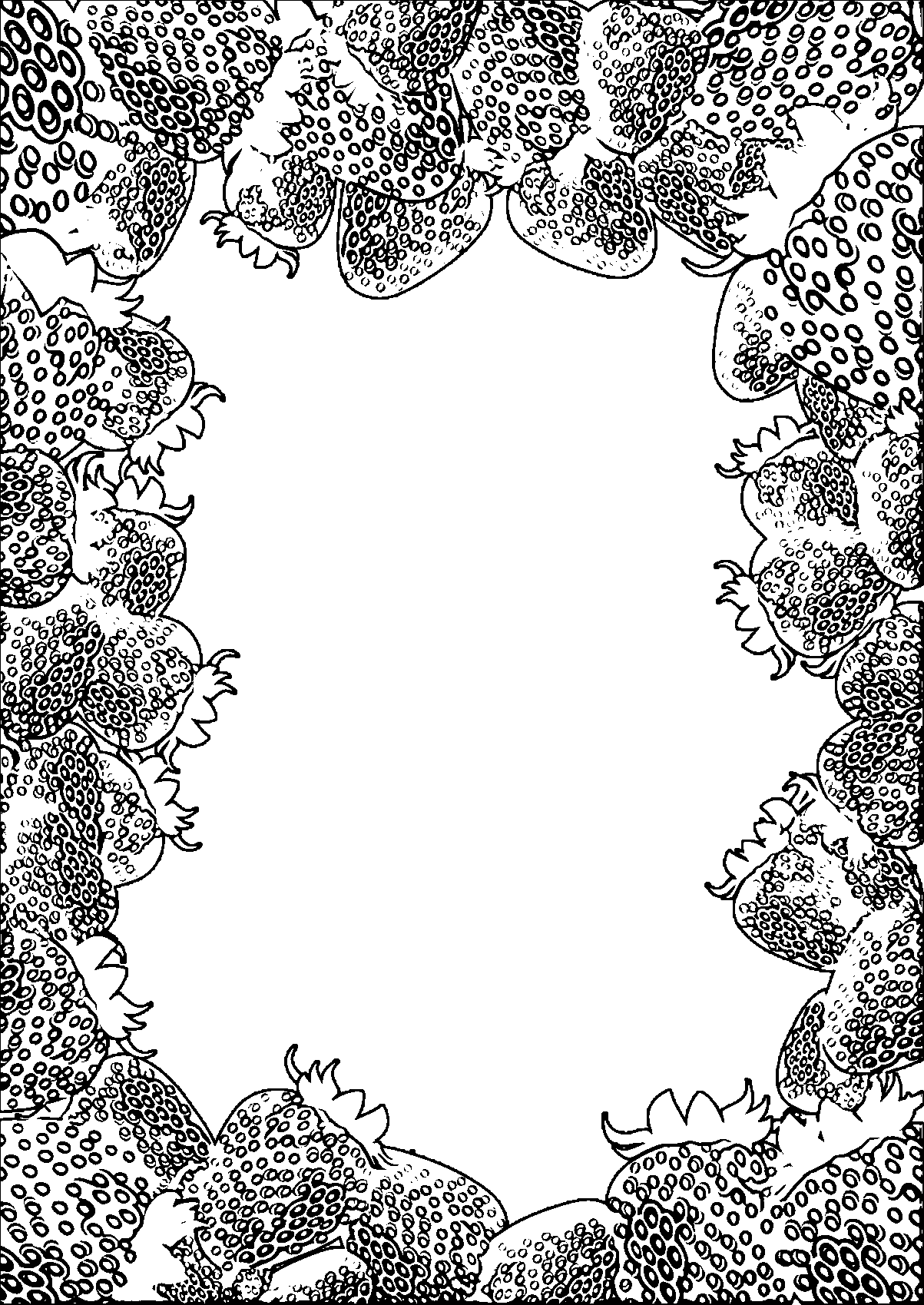 Strawberry Frame Coloring Page | Wecoloringpage
