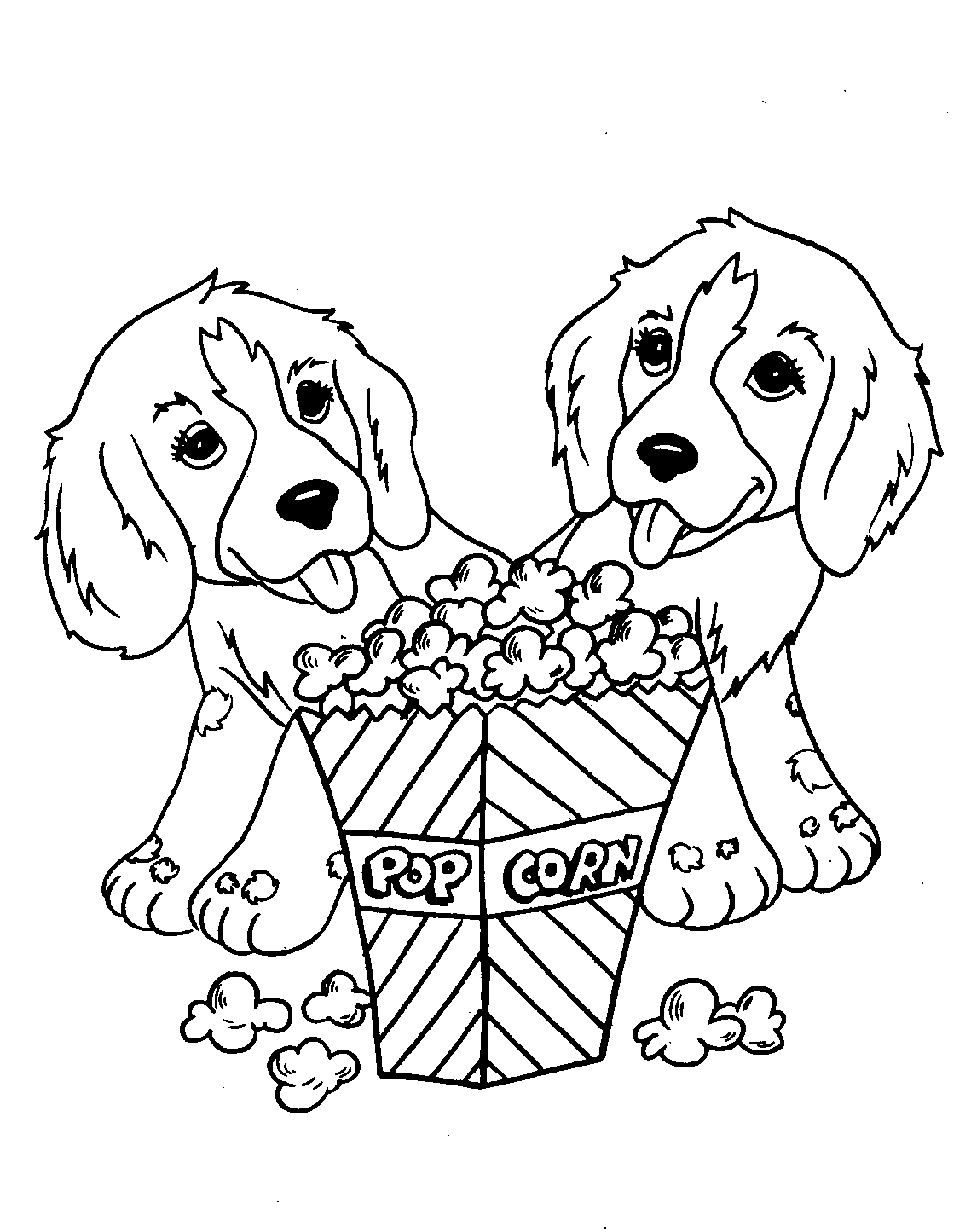 Puppies To Color - Coloring Pages for Kids and for Adults