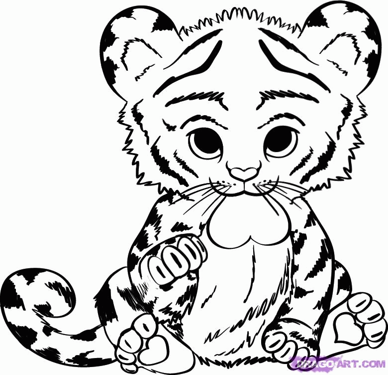 Printable Tiger - Coloring Pages for Kids and for Adults