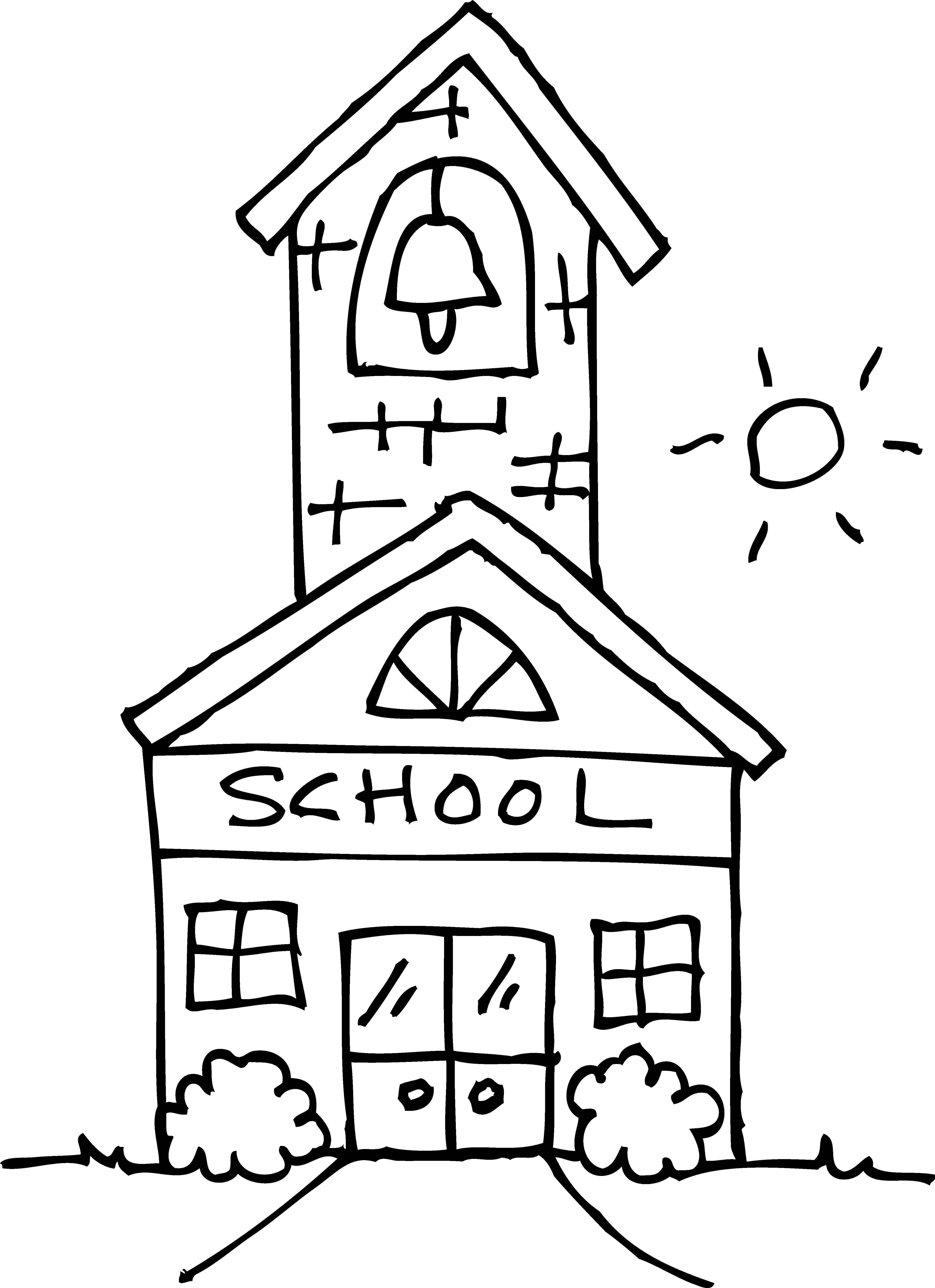 School House - Coloring Pages for Kids and for Adults