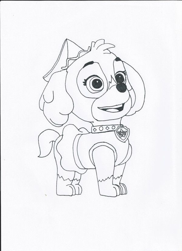 Skye Paw Patrol Coloring Page - Coloring Home