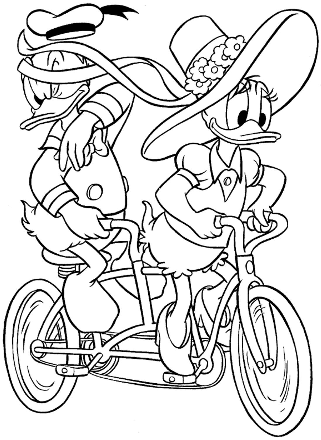 Daisy And Donald Duck Coloring Pages | Cartoon Coloring pages of ...
