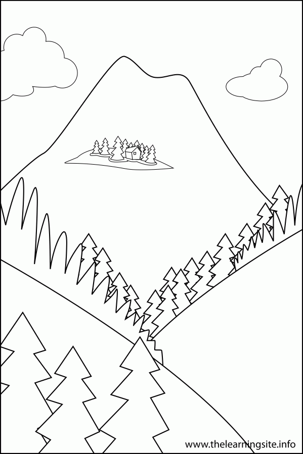 Mountain Picture Black White Coloring Page Home Lion Learning Site