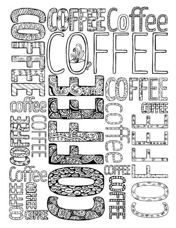 Adult Coloring Pages - 5 Printable Detailed Coffee Colouring Sheets for  Grown-ups - Digital Download