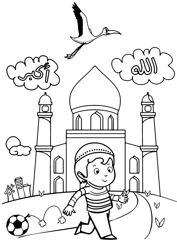 Mosque #2 (Buildings and Architecture) – Printable coloring pages