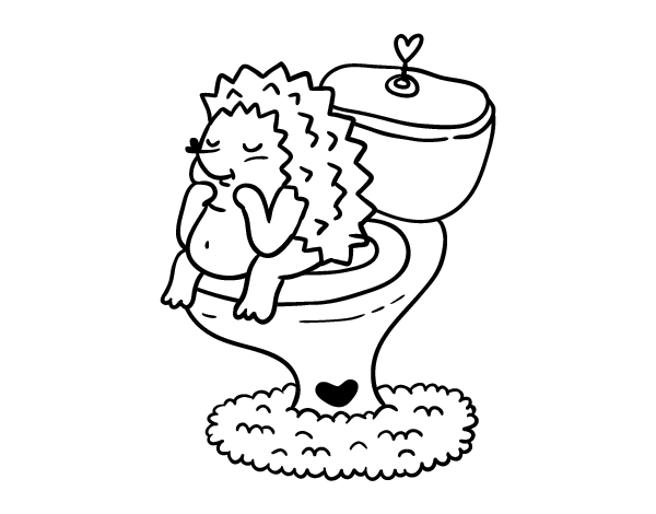Hedgehog in the bathroom coloring page - Coloringcrew.com