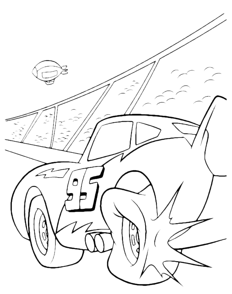 Cars - Lightning McQueen blew a tire