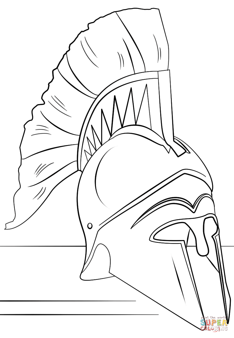Roman Soldier Helmet coloring page | Free Printable Coloring Pages