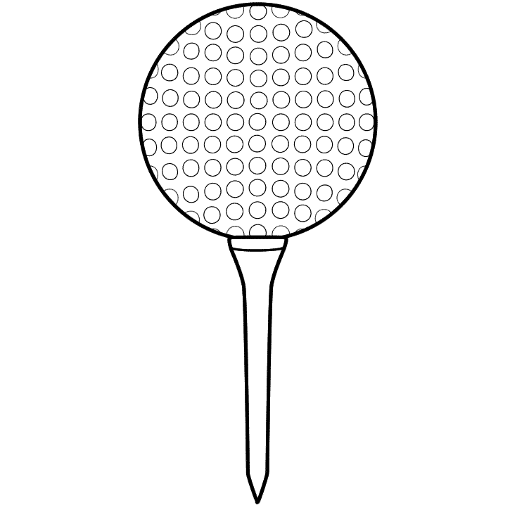 Golf Ball and Tee - Coloring Page (Sports)