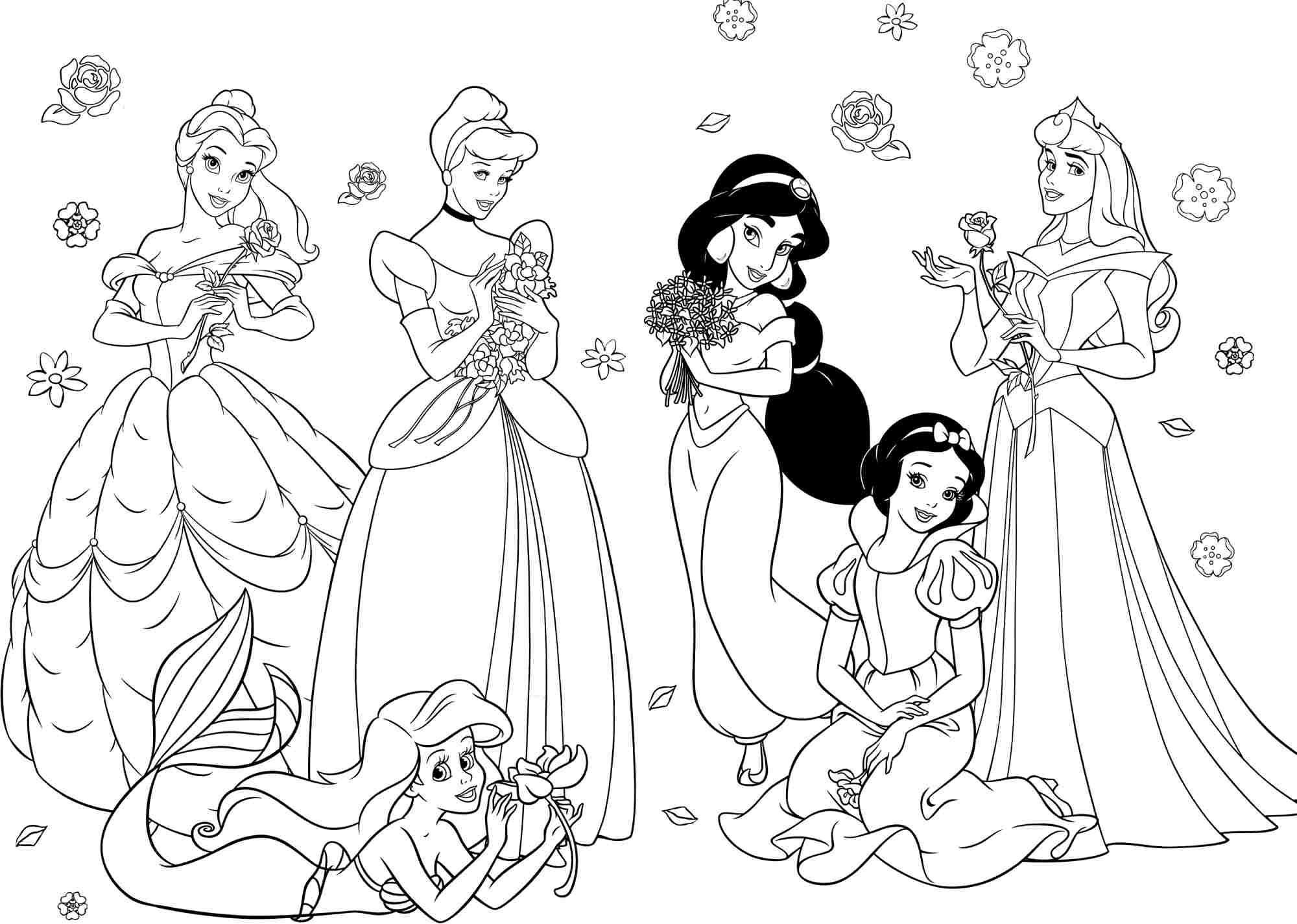 All Disney Princess Coloring Pages Happy Birthday - Coloring Pages