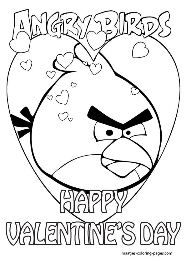 valentine coloring pages | Angry Birds Valentines Day coloring ...
