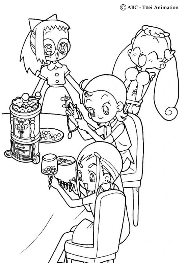 MAGICAL DOREMI coloring pages - The magical girls and jewellery