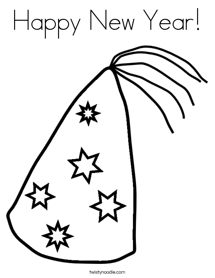 Animal New Years Hat Coloring Page for Adult