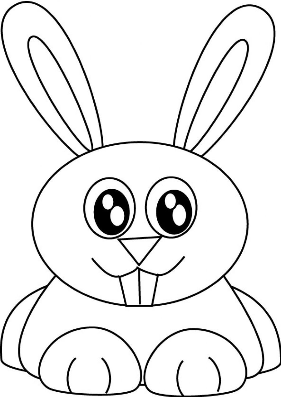 Cute Rabbit Coloring Page - Coloring Home
